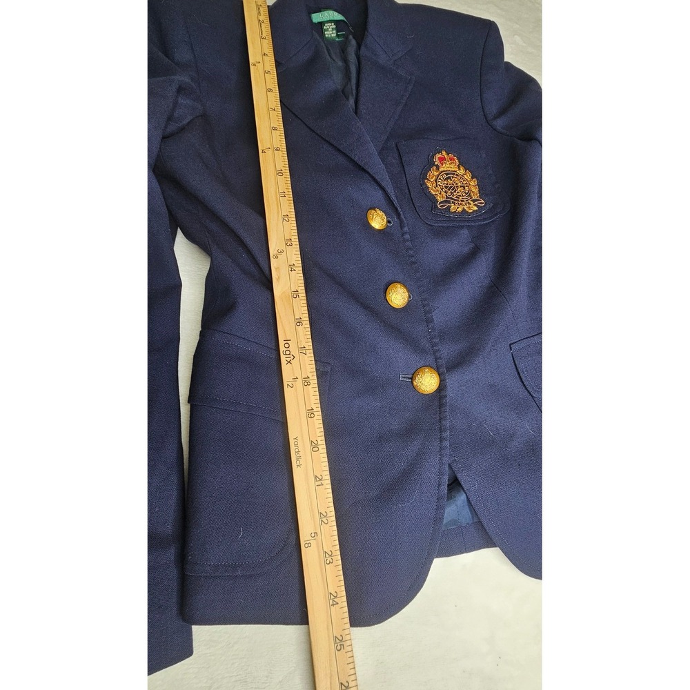 NWT Lauren Ralph Lauren Blazer 6 Navy Crest Patch Gold Button Preppy Water Mill - Picture 4 of 9